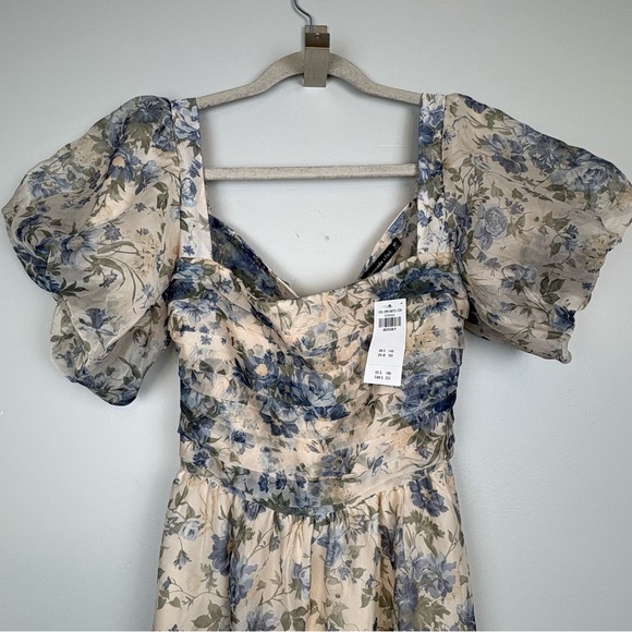 New Abercrombie & Fitch Emerson Drama Bow Back Gown Floral Maxi Dress Sz MP - Picture 6 of 10